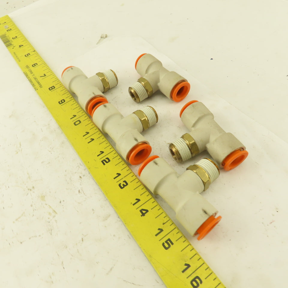 Push to Connect Branch Tee 1/2" Tube x 3/8" NPT Male Lot of 5