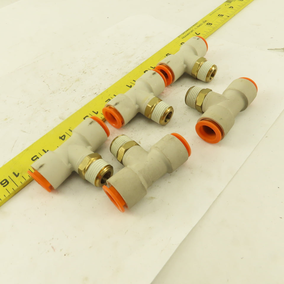 Push to Connect Branch Tee 1/2" Tube x 3/8" NPT Male Lot of 5