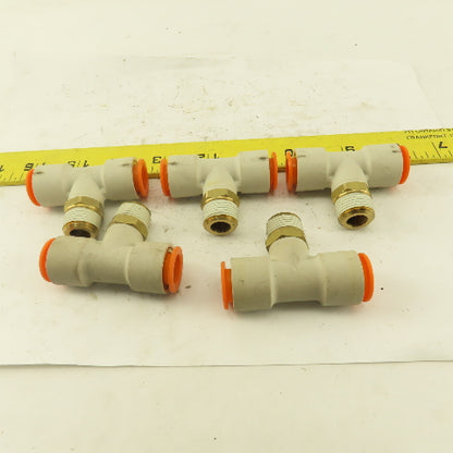 Push to Connect Branch Tee 1/2" Tube x 3/8" NPT Male Lot of 5