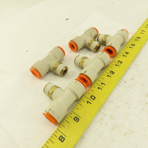 Push to Connect Branch Tee 1/2" Tube x 3/8" NPT Male Lot of 5