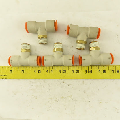 Push to Connect Branch Tee 1/2" Tube x 3/8" NPT Male Lot of 5