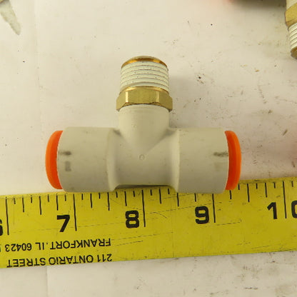 Push to Connect Branch Tee 1/2" Tube x 3/8" NPT Male Lot of 5