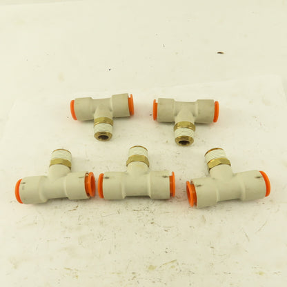 Push to Connect Branch Tee 1/2" Tube x 3/8" NPT Male Lot of 5