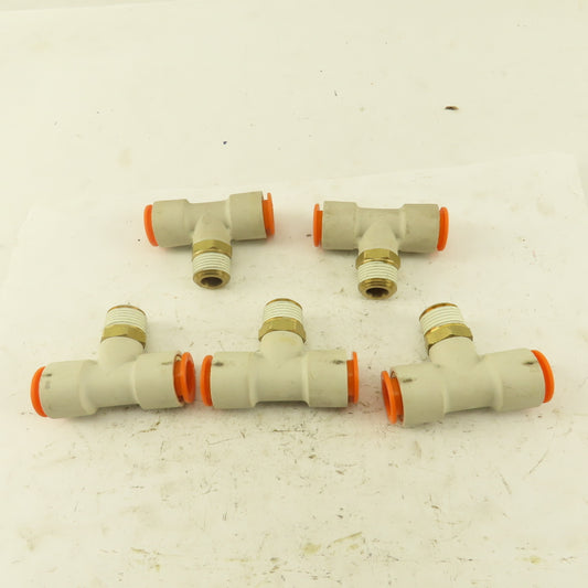 Push to Connect Branch Tee 1/2" Tube x 3/8" NPT Male Lot of 5