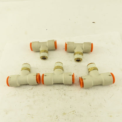 Push to Connect Branch Tee 1/2" Tube x 3/8" NPT Male Lot of 5