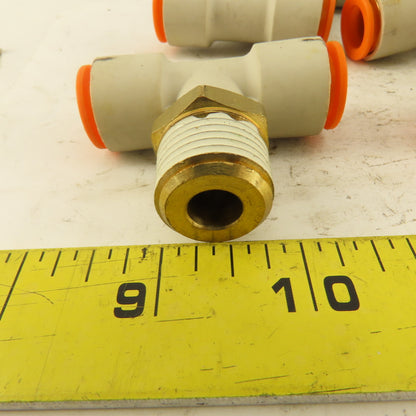 Push to Connect Branch Tee 1/2" Tube x 1/2" NPT Male Lot of 7