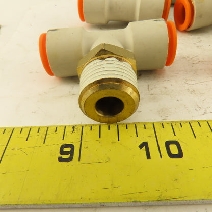 Push to Connect Branch Tee 1/2" Tube x 1/2" NPT Male Lot of 7