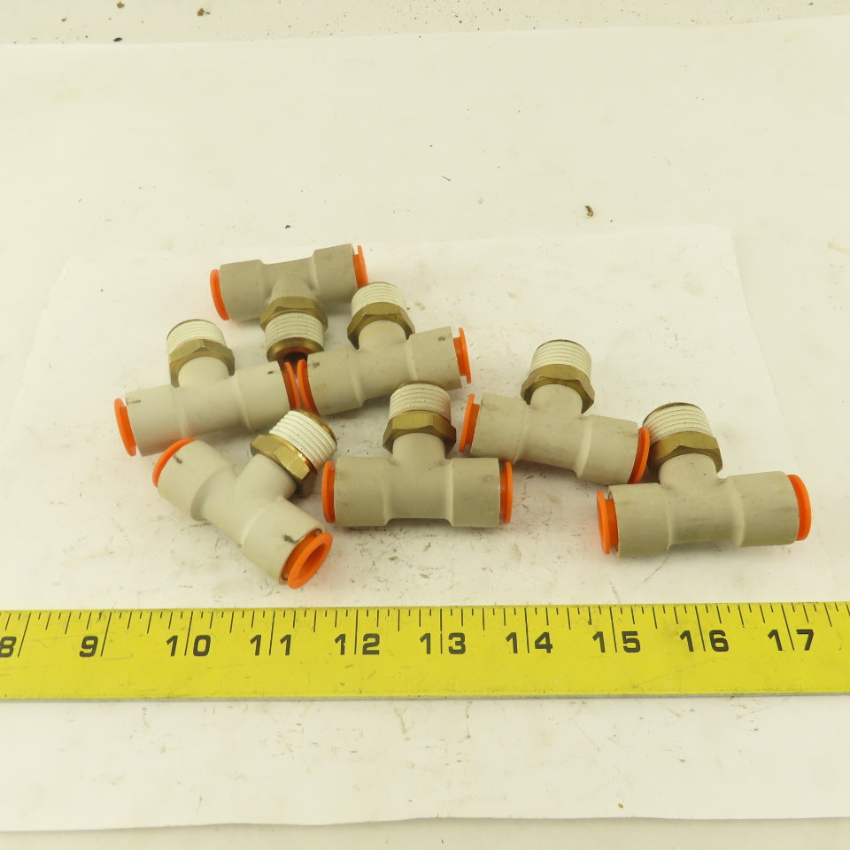 Push to Connect Branch Tee 1/2" Tube x 1/2" NPT Male Lot of 7