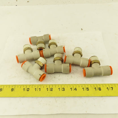 Push to Connect Branch Tee 1/2" Tube x 1/2" NPT Male Lot of 7