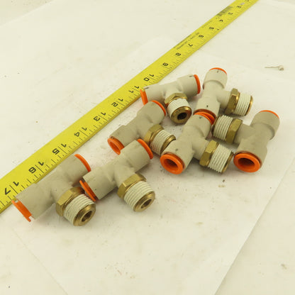Push to Connect Branch Tee 1/2" Tube x 1/2" NPT Male Lot of 7