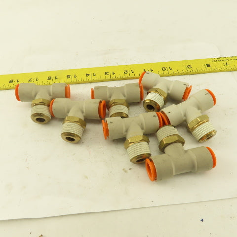 Push to Connect Branch Tee 1/2" Tube x 1/2" NPT Male Lot of 7