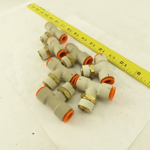 Push to Connect Branch Tee 1/2" Tube x 1/2" NPT Male Lot of 7