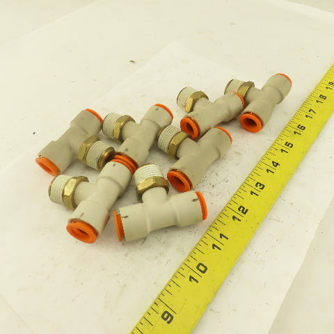 Push to Connect Branch Tee 1/2" Tube x 1/2" NPT Male Lot of 7