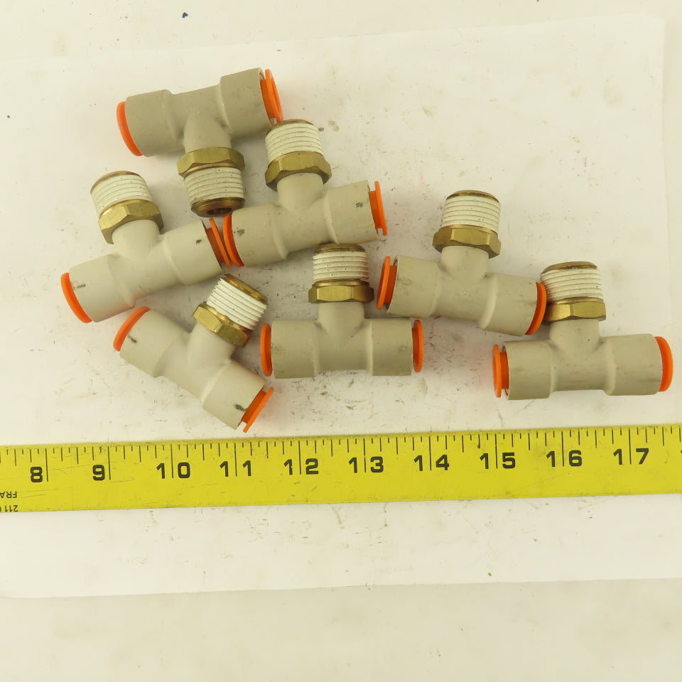 Push to Connect Branch Tee 1/2" Tube x 1/2" NPT Male Lot of 7