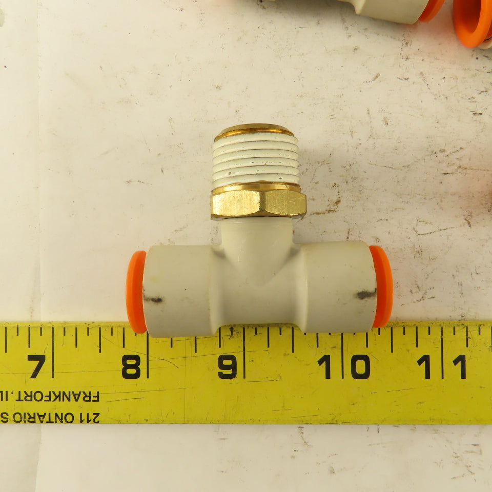 Push to Connect Branch Tee 1/2" Tube x 1/2" NPT Male Lot of 7