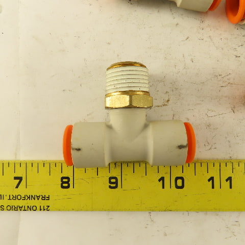 Push to Connect Branch Tee 1/2" Tube x 1/2" NPT Male Lot of 7