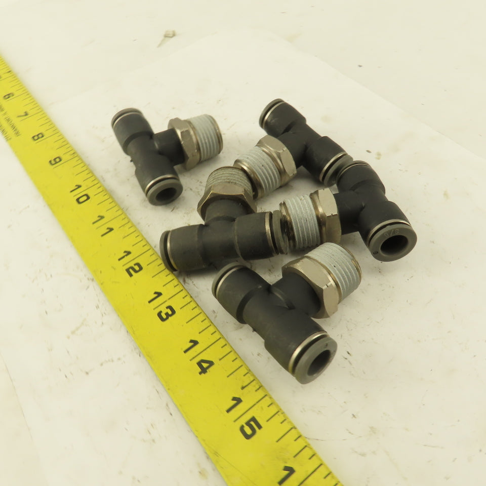 Push to Connect Branch Tee 3/8" Tube x 1/2" NPT Male Lot of 5