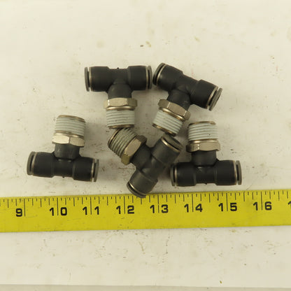 Push to Connect Branch Tee 3/8" Tube x 1/2" NPT Male Lot of 5