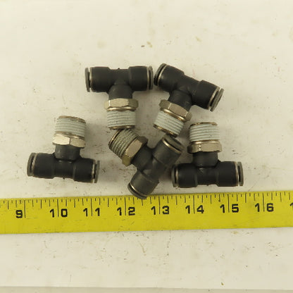 Push to Connect Branch Tee 3/8" Tube x 1/2" NPT Male Lot of 5