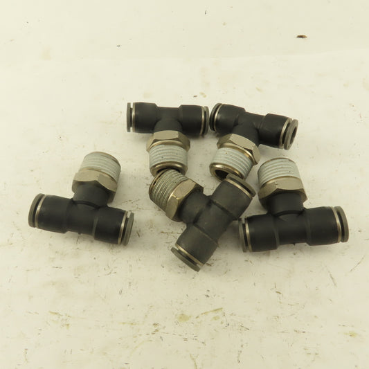 Push to Connect Branch Tee 3/8" Tube x 1/2" NPT Male Lot of 5