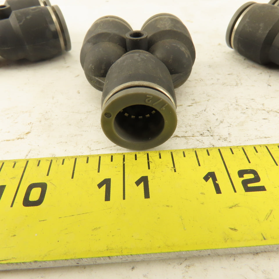 1/2" Tube Push To Connect "Y" Connector Lot Of 3