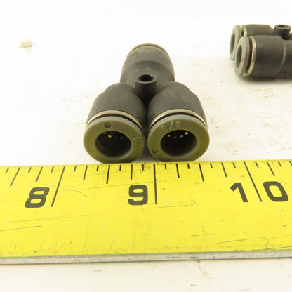 1/2" x 3/8 Tube Push To Connect "Y" Connector Lot Of 4