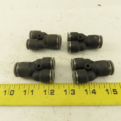 1/2" x 3/8 Tube Push To Connect "Y" Connector Lot Of 4