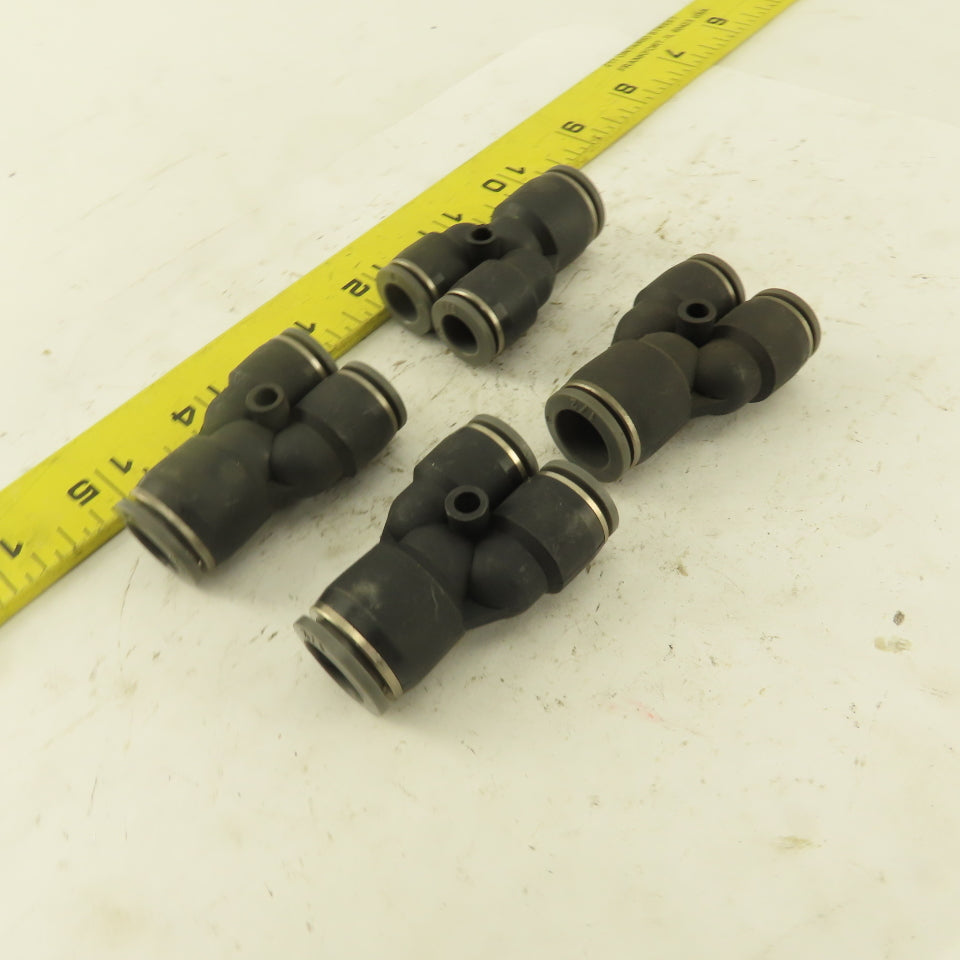 1/2" x 3/8 Tube Push To Connect "Y" Connector Lot Of 4