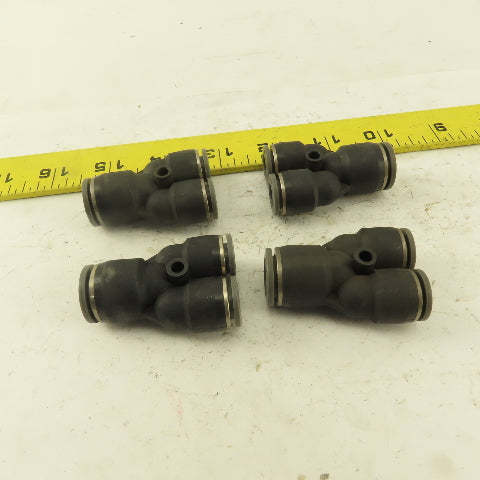 1/2" x 3/8 Tube Push To Connect "Y" Connector Lot Of 4