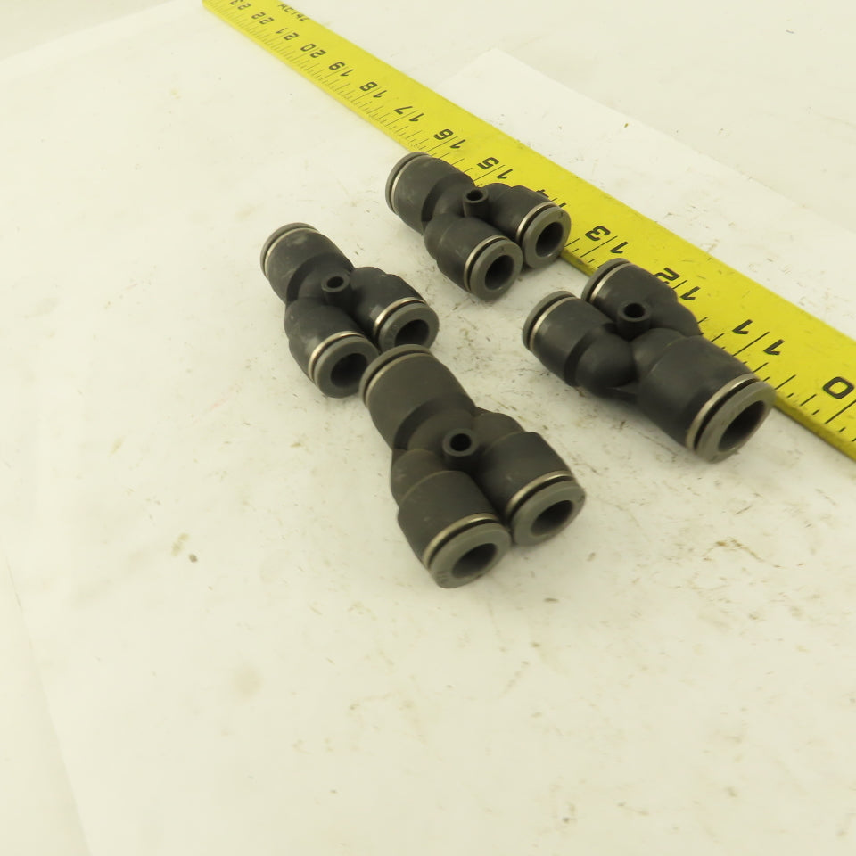 1/2" x 3/8 Tube Push To Connect "Y" Connector Lot Of 4