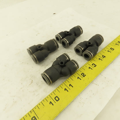 1/2" x 3/8 Tube Push To Connect "Y" Connector Lot Of 4