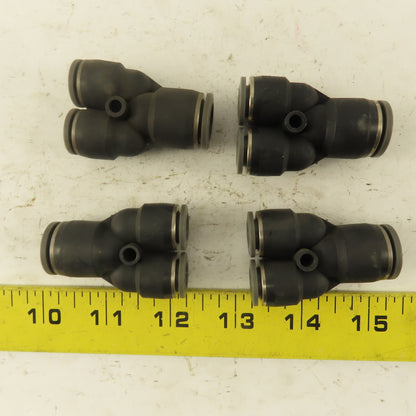 1/2" x 3/8 Tube Push To Connect "Y" Connector Lot Of 4