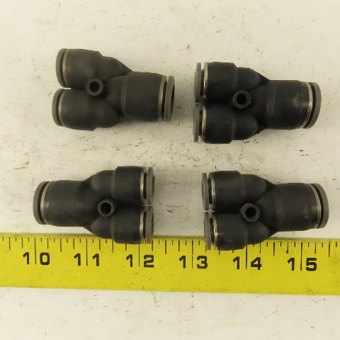 1/2" x 3/8 Tube Push To Connect "Y" Connector Lot Of 4