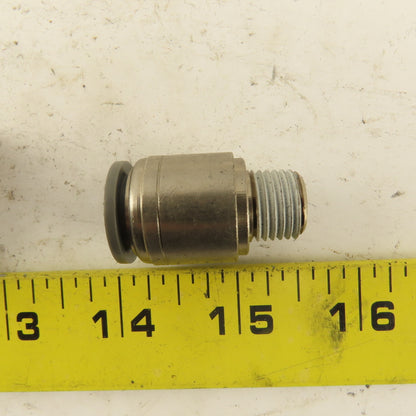 1/2" Tube Push To Connect x 1/4" NPT Male Straight Connector Lot of 4