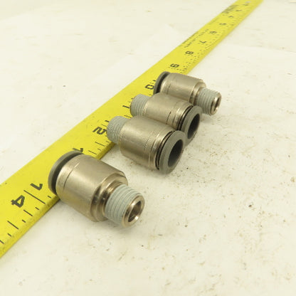 1/2" Tube Push To Connect x 1/4" NPT Male Straight Connector Lot of 4