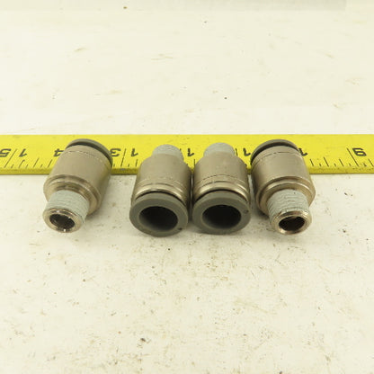 1/2" Tube Push To Connect x 1/4" NPT Male Straight Connector Lot of 4