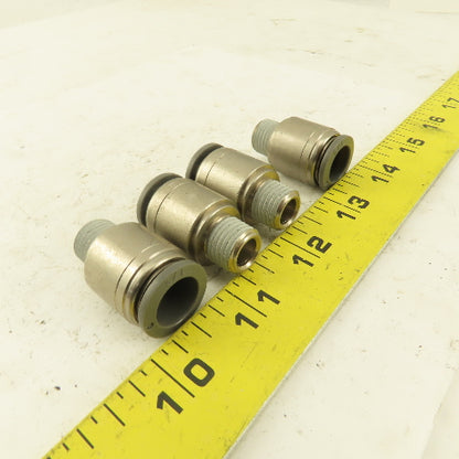 1/2" Tube Push To Connect x 1/4" NPT Male Straight Connector Lot of 4