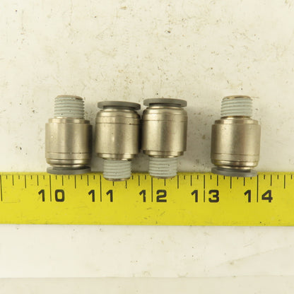 1/2" Tube Push To Connect x 1/4" NPT Male Straight Connector Lot of 4