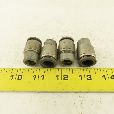 1/2" Tube Push To Connect x 3/8" NPT Male Straight Connector Lot of 4