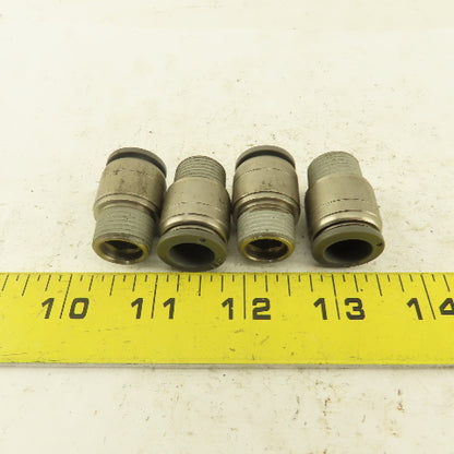 1/2" Tube Push To Connect x 3/8" NPT Male Straight Connector Lot of 4