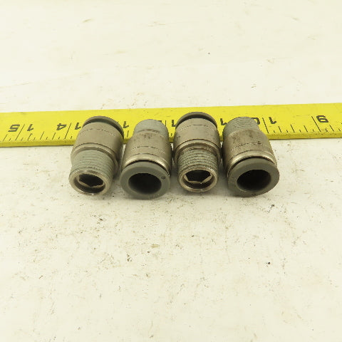 1/2" Tube Push To Connect x 3/8" NPT Male Straight Connector Lot of 4