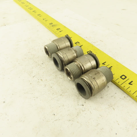 1/2" Tube Push To Connect x 3/8" NPT Male Straight Connector Lot of 4