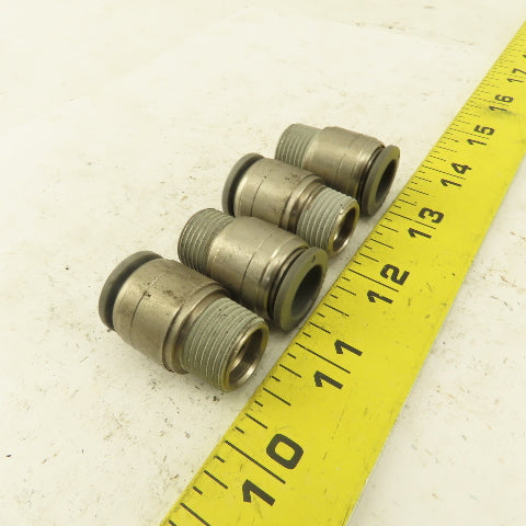 1/2" Tube Push To Connect x 3/8" NPT Male Straight Connector Lot of 4
