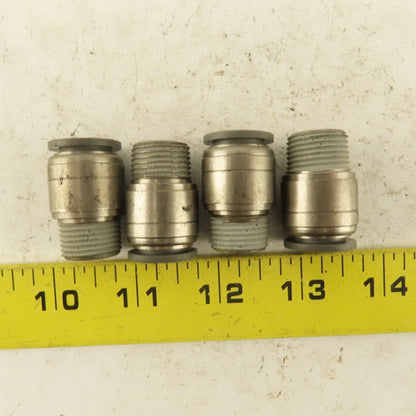 1/2" Tube Push To Connect x 3/8" NPT Male Straight Connector Lot of 4
