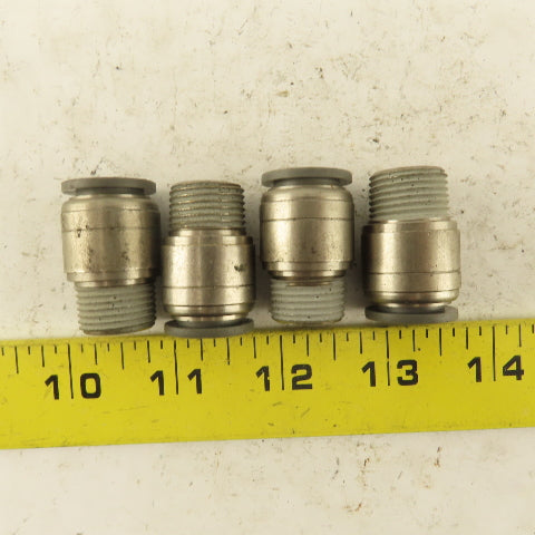 1/2" Tube Push To Connect x 3/8" NPT Male Straight Connector Lot of 4