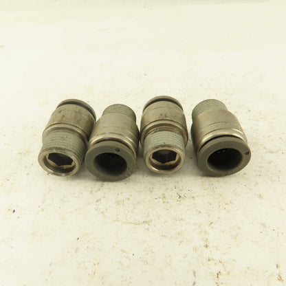 1/2" Tube Push To Connect x 3/8" NPT Male Straight Connector Lot of 4