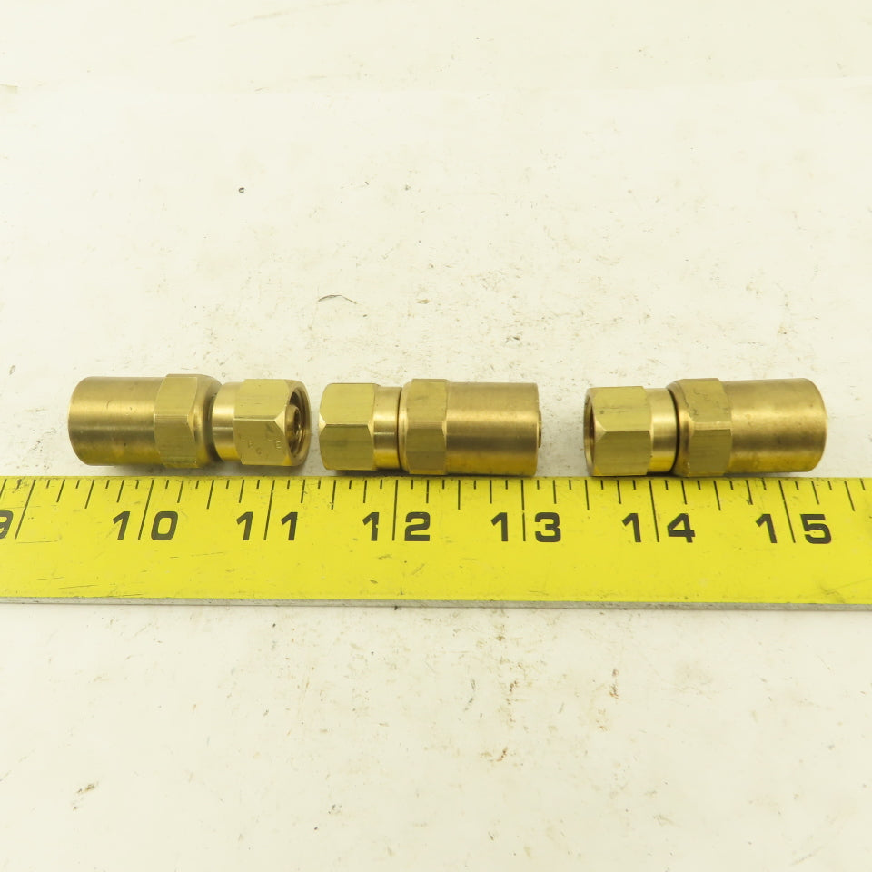 Lenz Brass Acetylene Hose Fitting 9/16-18 Female RH 5/16 ID 5/8 OD Hose Lot of 3