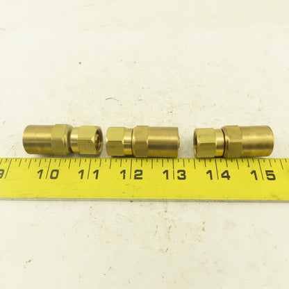 Lenz Brass Acetylene Hose Fitting 9/16-18 Female RH 5/16 ID 5/8 OD Hose Lot of 3