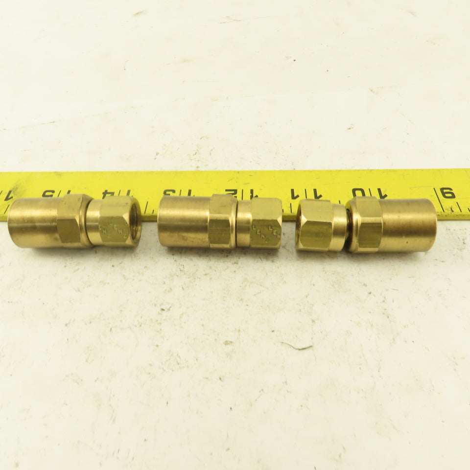 Lenz Brass Acetylene Hose Fitting 9/16-18 Female RH 5/16 ID 5/8 OD Hose Lot of 3