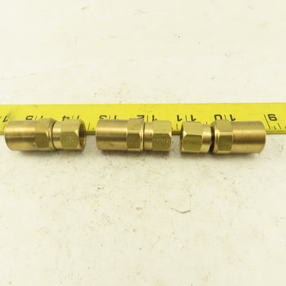 Lenz Brass Acetylene Hose Fitting 9/16-18 Female RH 5/16 ID 5/8 OD Hose Lot of 3